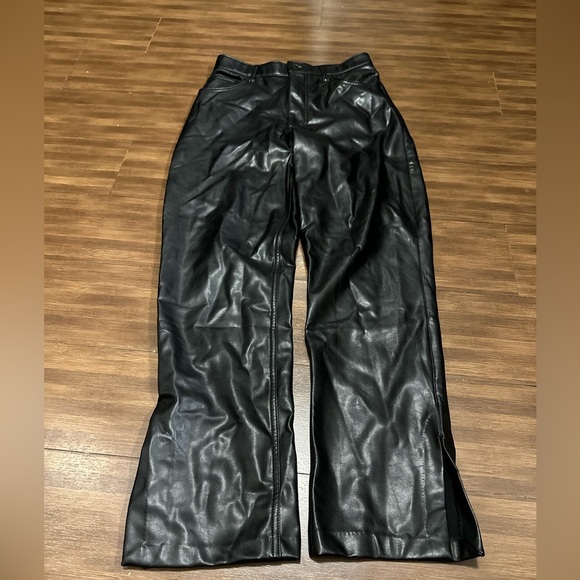 Abercrombie The 90s Straight Ultra High Rise Vegan Leather Pant curve love 4S 27 - Picture 4 of 8